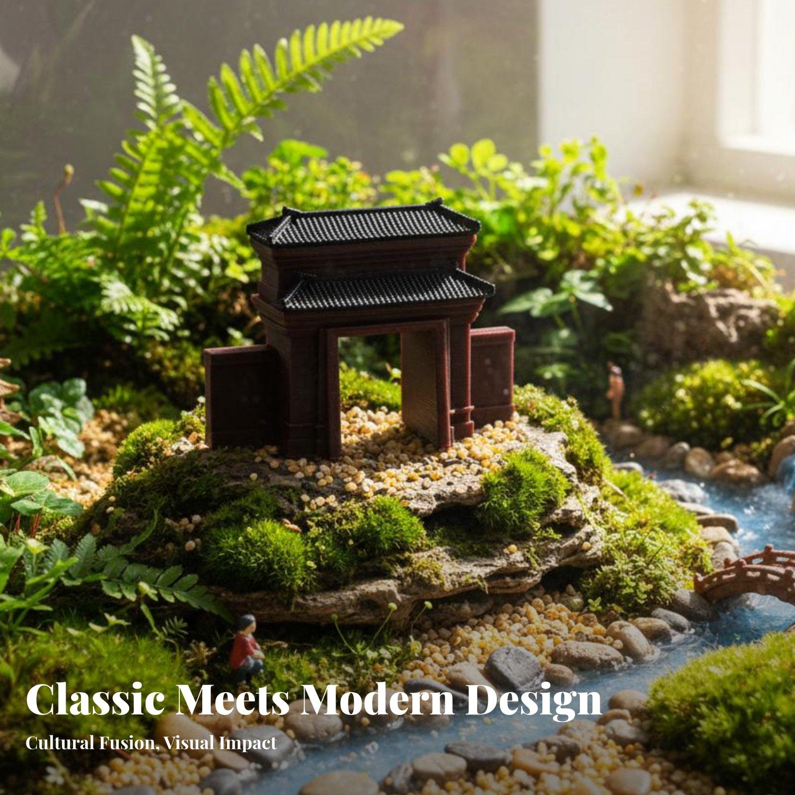 Bonsai Garden House - Handcrafted Resin House Figurine for Bonsai