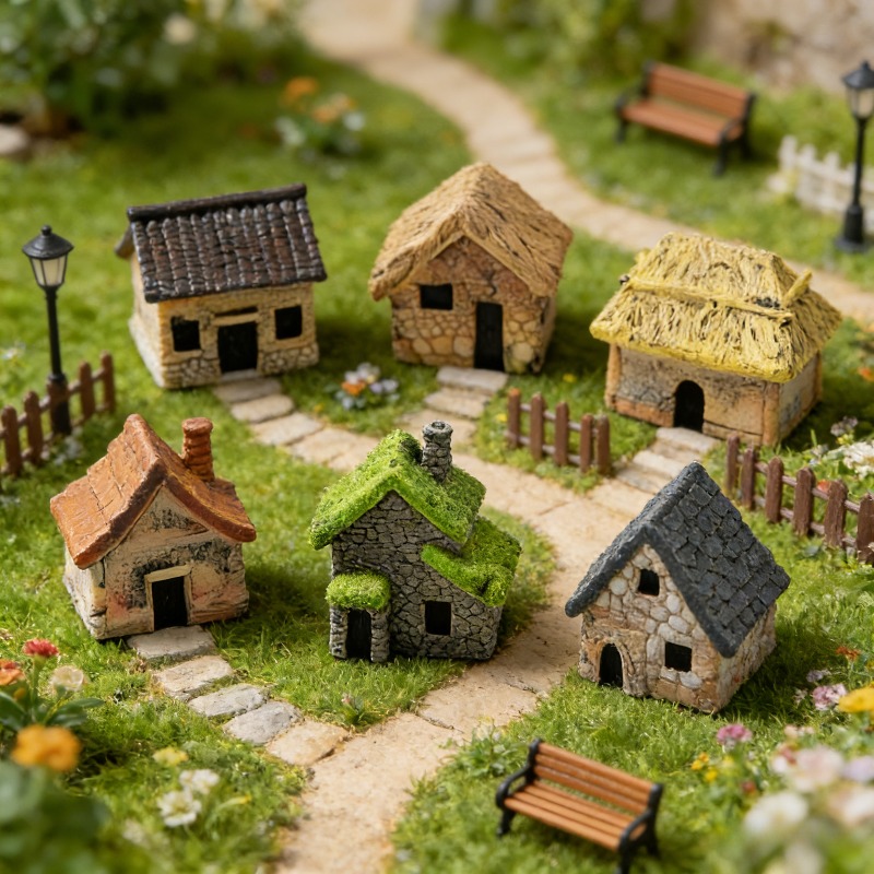 5pcs Resin Miniature Hand-Made - Bonsai Garden House review and price