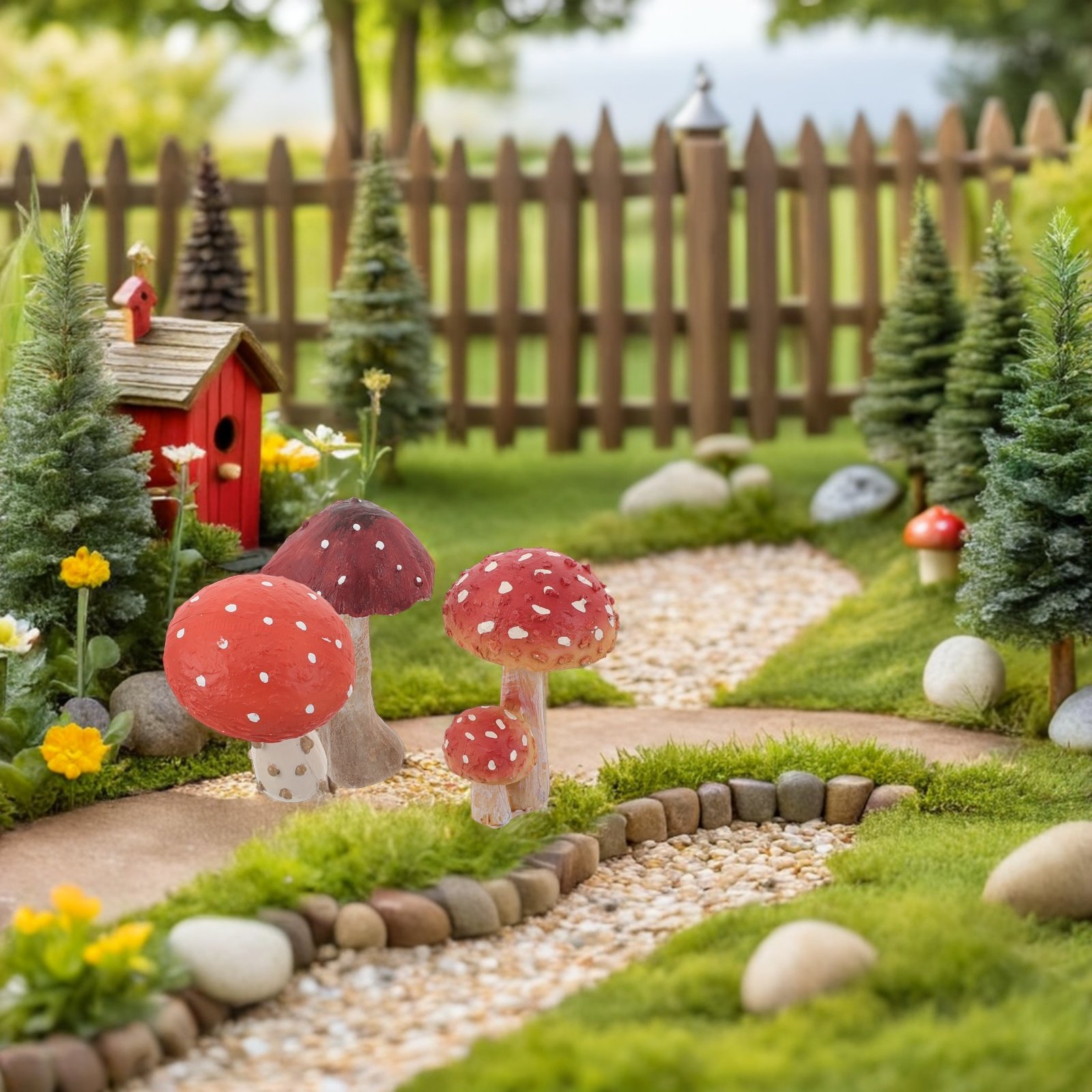 3Pcs Resin Mushroom Garden Sta - Bonsai Garden Set Up review and price