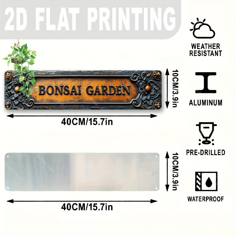 2D Flat - Durable Aluminum Sig - Bonsai Garden Cafe review and price