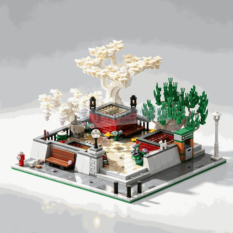 1309PCS Corner Park Bonsai Tre - Bonsai Garden Lego review and price