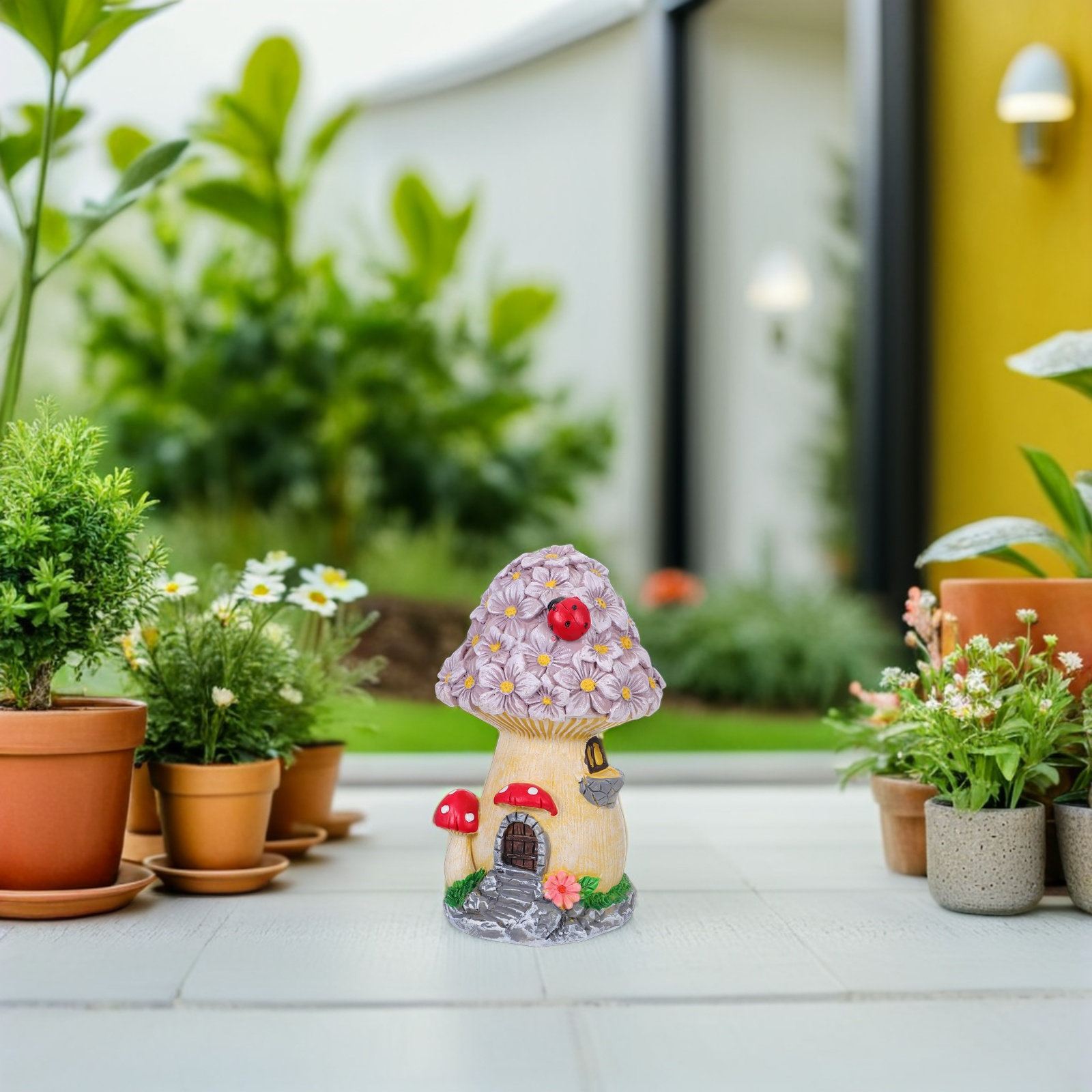 Weatherproof Resin Mushroom Ho - Bonsai Garden House review and price
