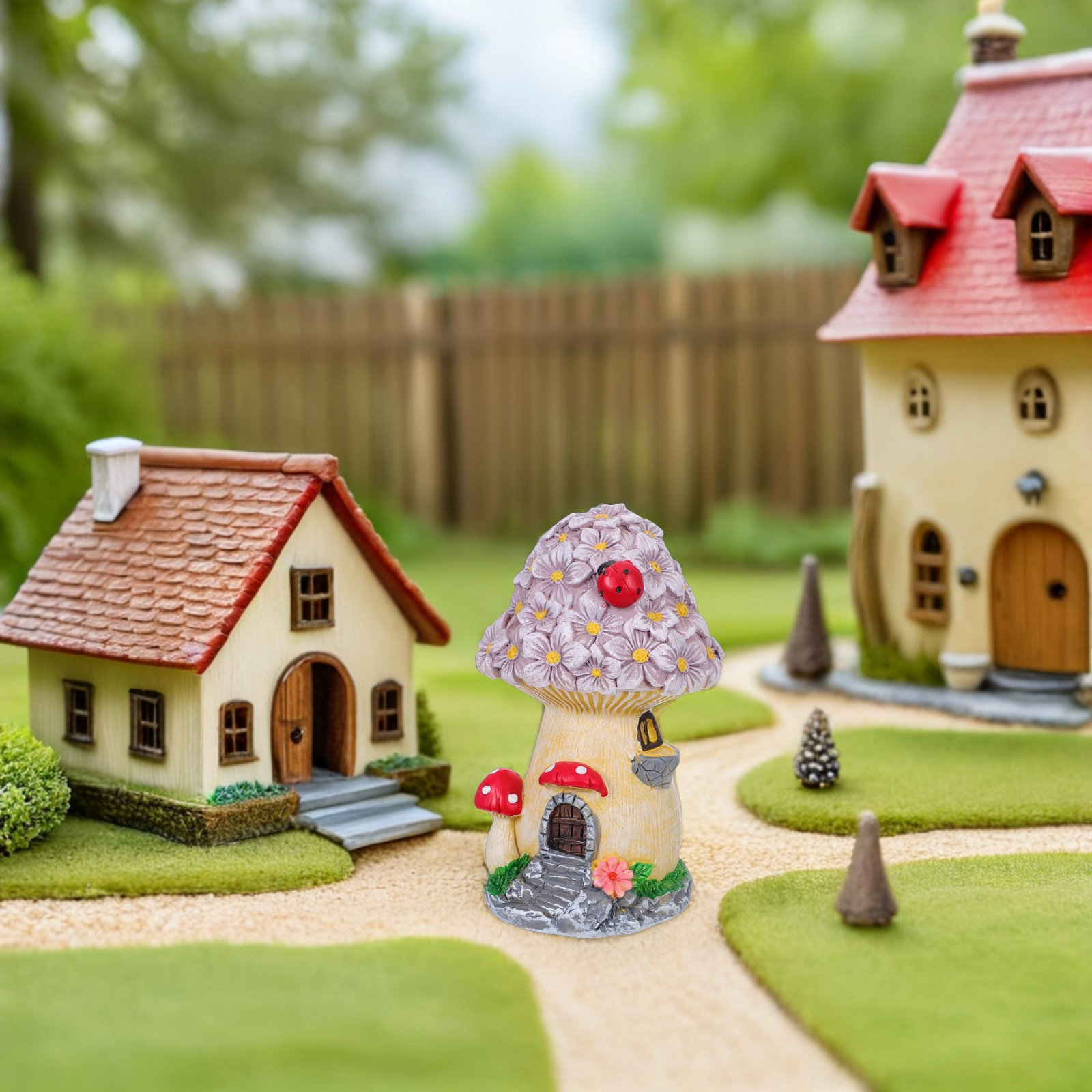 Weatherproof Resin Mushroom Ho - Bonsai Garden House review and price