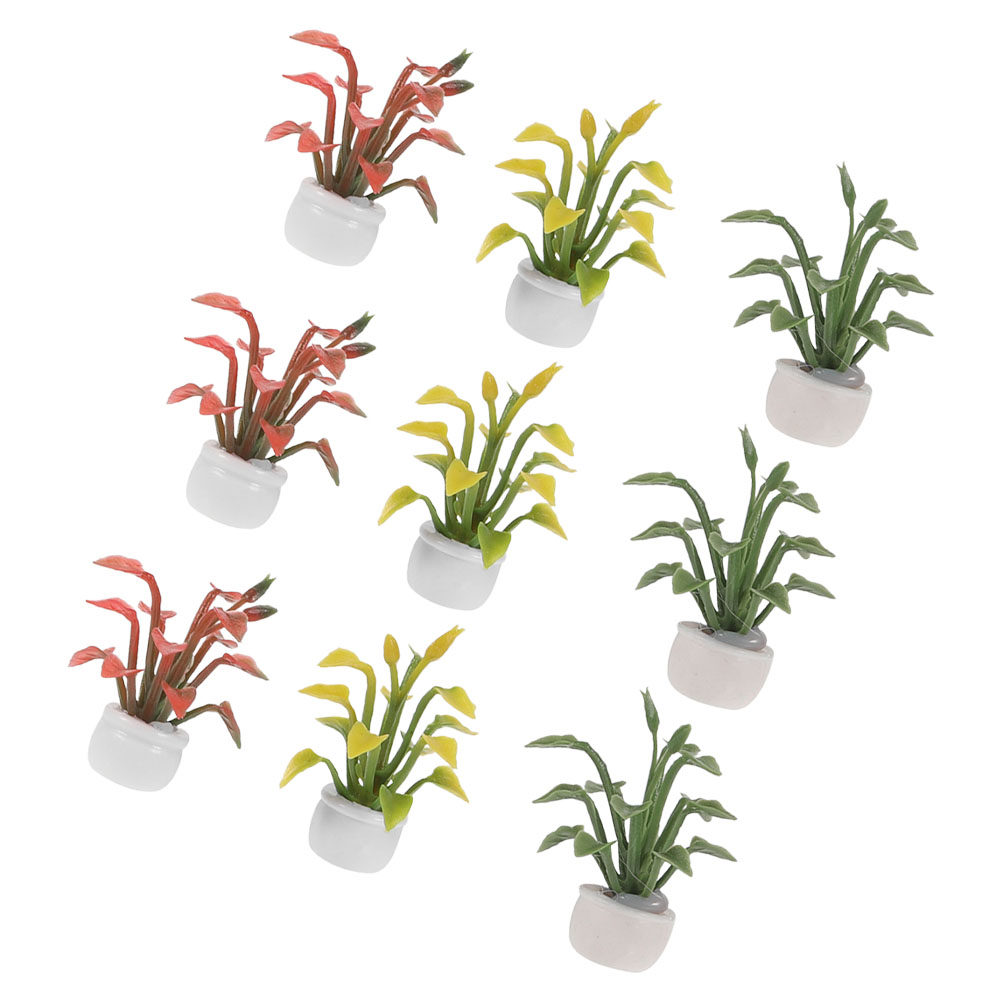 9Pcs Miniature Potted Plant Re - Bonsai Garden House review and price